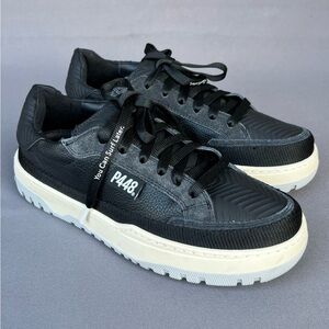 P448 Olli Low Top Leather Sneaker Black Women's Size 7.5-8 US